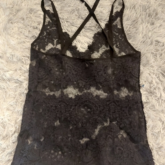 Babaton 1-01 Lace & Silk Tie Sheer Overtank● Size XS - Picture 8 of 9